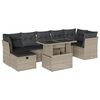 vidaXL Set de sof&aacute;s de jard&iacute;n 8 pzas y cojines rat&aacute;n sint&eacute;tico gris