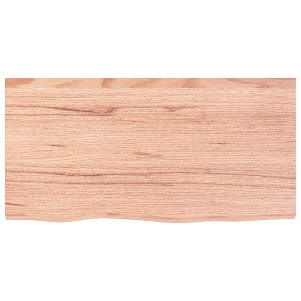 vidaXL Tablero mesa madera roble tratada marr&oacute;n claro 80x40x(2-6) cm