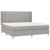 vidaXL Cama box spring con colch&oacute;n tela y LED gris claro 200x200 cm
