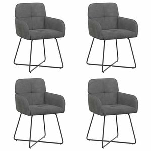 vidaXL Sillas de comedor 4 uds. Terciopelo Gris oscuro