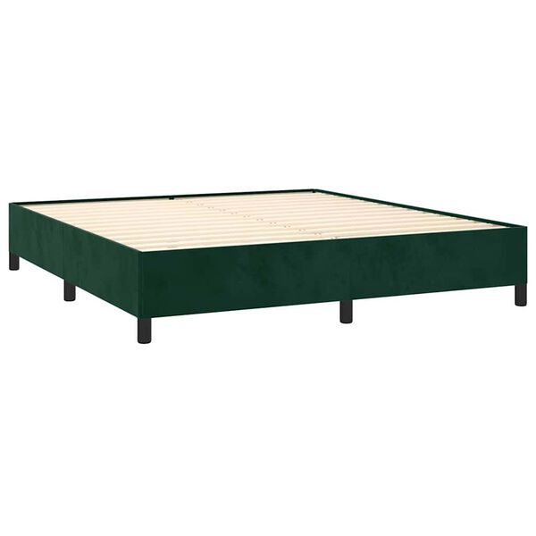 vidaXL Estructura cama sin colch&oacute;n terciopelo verde oscuro 160x200 cm