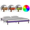 vidaXL Estructura de cama con LED madera maciza marr&oacute;n miel 120x200 cm