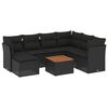 vidaXL Set de sof&aacute;s de jard&iacute;n 8 piezas y cojines rat&aacute;n sint&eacute;tico negro