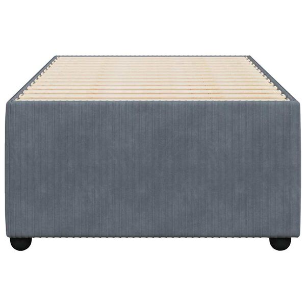 vidaXL Estructura de cama sin colch&oacute;n terciopelo gris oscuro 100x200cm
