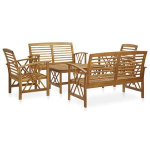 vidaXL Juego de muebles de jardín 5 piezas madera maciza de acacia