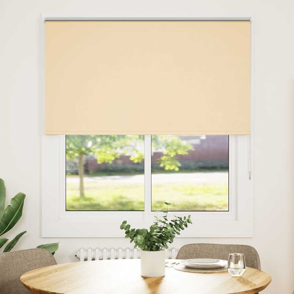 vidaXL Estor Enrollable Opaco Beige 130x130 cm Tela Ancho 126,6 cm