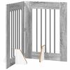 vidaXL Puerta para perros plegable con soportes 2 uds. Gris Sonoma