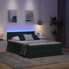 vidaXL Cama con almacenamiento y LED Verde oscuro 140 x 190 cm
