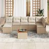 vidaXL Conjunto de sofá de jardín 8 pcs Beige y blanco