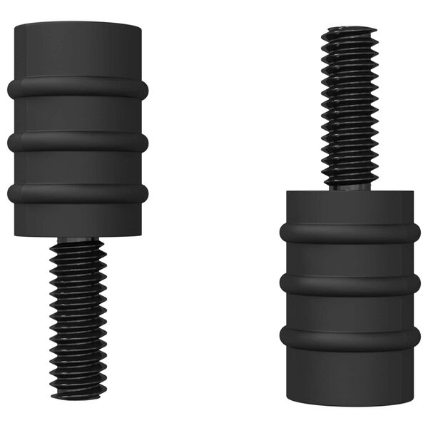 vidaXL Tornillo Separador 2 pcs Negro M4 Caucho y Acero