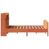 vidaXL Cama con estanter&iacute;a sin colch&oacute;n madera maciza marr&oacute;n 135x190cm