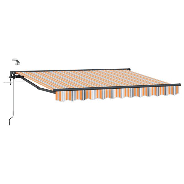 vidaXL Toldo Retr&aacute;ctil El&eacute;ctrico Azul y Naranja 3,5 x 2 m