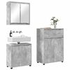 vidaXL Juego de muebles de ba&ntilde;o con caj&oacute;n Manual 3 pcs Gris Concreto