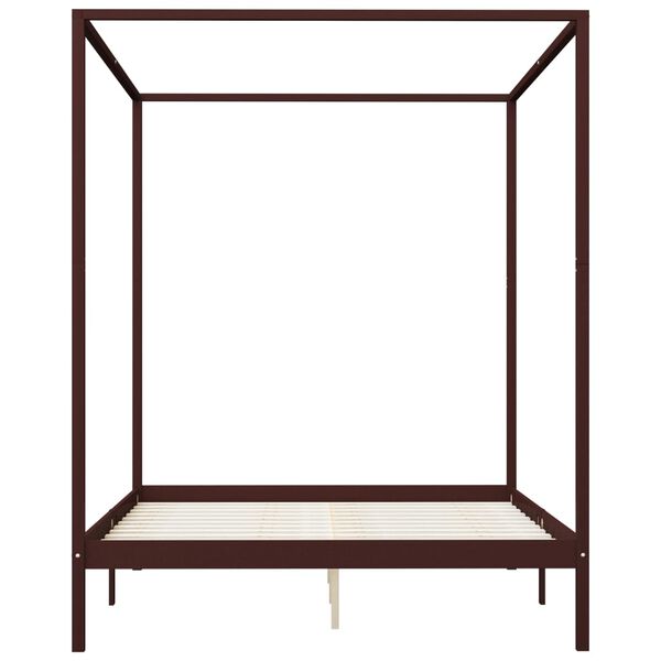 vidaXL Estructura de cama dosel 2 cajones pino marr&oacute;n oscuro 180x200cm