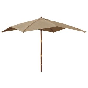 vidaXL Sombrilla de jard&iacute;n poste de madera gris taup&eacute; 300x300x273 cm
