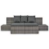 vidaXL Set de muebles de jardín 4 pzas y cojines ratán sintético gris