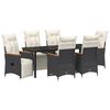 vidaXL Conjunto de Comedor de Jard&iacute;n 7 uds. Negro rat&aacute;n sint&eacute;tico