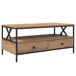 vidaXL Mesa de Caf&eacute; Roble artisan 100 x 51 x 45 cm