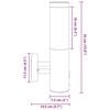 vidaXL Luz de pared exterior Plateado 15 x 7,5 x 33 cm