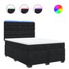 vidaXL Cama box spring con colch&oacute;n terciopelo negro 140x200 cm
