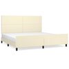 vidaXL Estructura de cama sin colch&oacute;n cuero sint&eacute;tico crema 200x200 cm