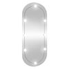 vidaXL Espejo de pared ovalado con luces LED vidrio 45x100 cm
