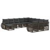 vidaXL Conjunto de sof&aacute;s de jard&iacute;n 12 uds. Gris rat&aacute;n sint&eacute;tico