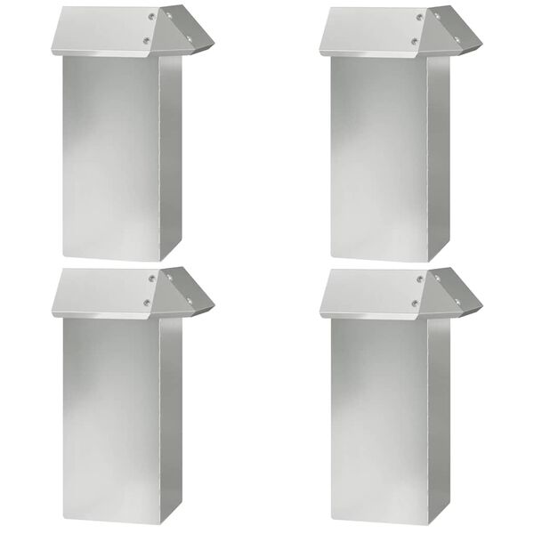 vidaXL Valla para caracoles 4 pcs Plateado 13,5 x 13,5 x 25 cm