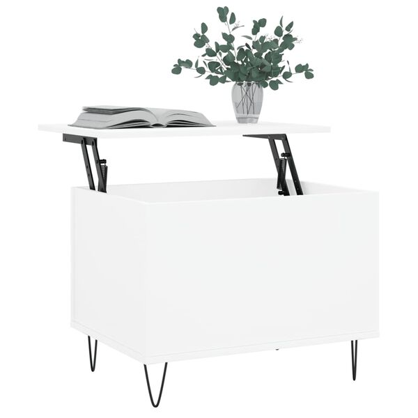 vidaXL Mesa de centro madera contrachapada blanco 60x44,5x45 cm