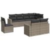 vidaXL Set de sof&aacute;s de jard&iacute;n 8 pzas y cojines rat&aacute;n sint&eacute;tico gris