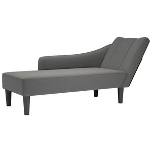 vidaXL Chaise longue con reposabrazos derecho tela gris oscuro