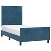 vidaXL Estructura de cama sin colch&oacute;n terciopelo azul oscuro 100x200cm