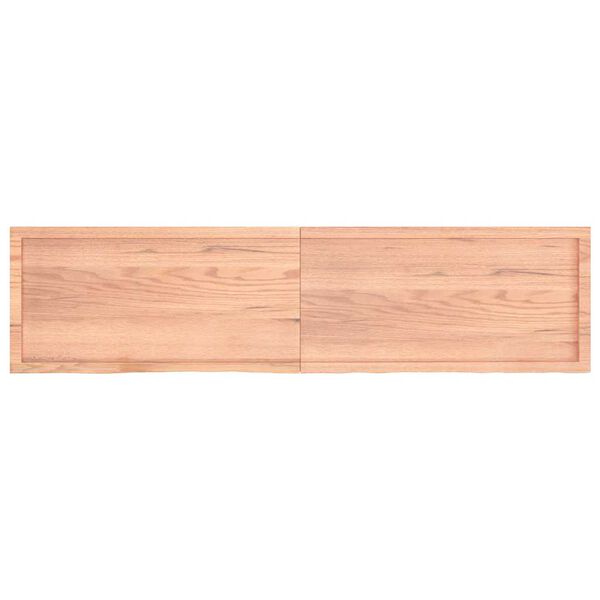 vidaXL Estante pared madera roble tratada marr&oacute;n claro 200x50x(2-4) cm