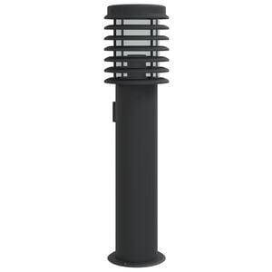 vidaXL L&aacute;mpara de suelo de exterior con enchufe acero negro 60 cm
