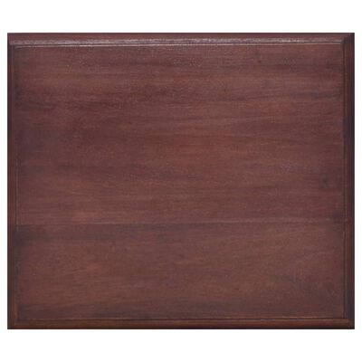 vidaXL Mesita de noche clásica madera maciza caoba marrón 35x30x60 cm