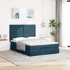 vidaXL Estructura de cama otomana con colchones terciopelo azul oscuro