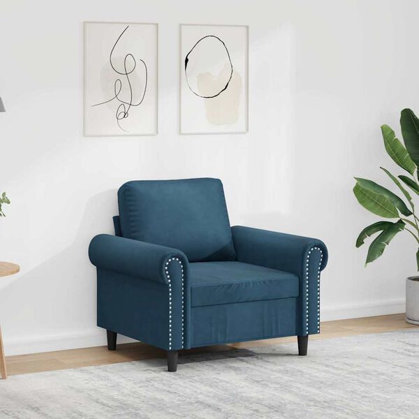 vidaXL Sill&oacute;n de terciopelo azul 60 cm