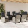 vidaXL Conjunto de Comedor de Jard&iacute;n 7 pcs Gris Claro rat&aacute;n sint&eacute;tico