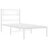 vidaXL Estructura cama sin colch&oacute;n con cabecero metal blanco 90x200 cm