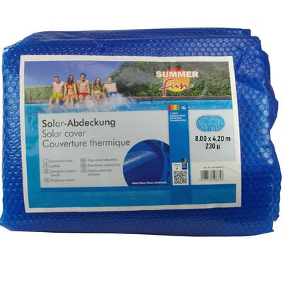 Summer Fun Cubierta solar para piscina ovalada PE azul 800x420 cm
