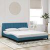 vidaXL Estructura de cama sin colch&oacute;n Hanko terciopelo azul 180x200 cm
