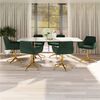 vidaXL Silla de comedor giratoria 6 uds terciopelo verde oscuro
