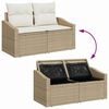 vidaXL Conjunto de sof&aacute; de jard&iacute;n 5 pcs Beige Polirat&aacute;n