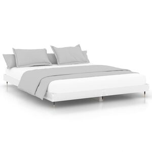 vidaXL Estructura de cama madera de ingenier&iacute;a blanco brillo 180x200cm