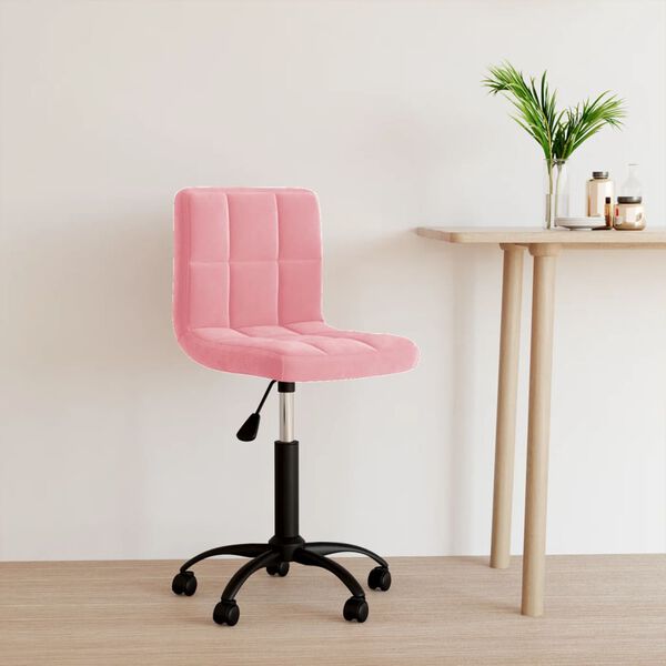 vidaXL Silla de oficina giratoria de terciopelo rosa