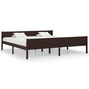 vidaXL Estructura cama sin colch&oacute;n madera pino marr&oacute;n oscuro 200x200cm