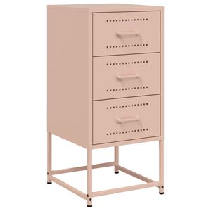 vidaXL Mesita de noche acero rosa 36x39x78 cm