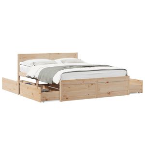 vidaXL Estructura de cama sin colch&oacute;n madera de pino blanca 140x200 cm