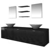 vidaXL Conjunto de muebles de ba&ntilde;o y lavabo 8 piezas negro