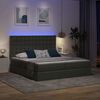 vidaXL Cama con tira de luces LED Gris oscuro 180 x 200 cm tela
